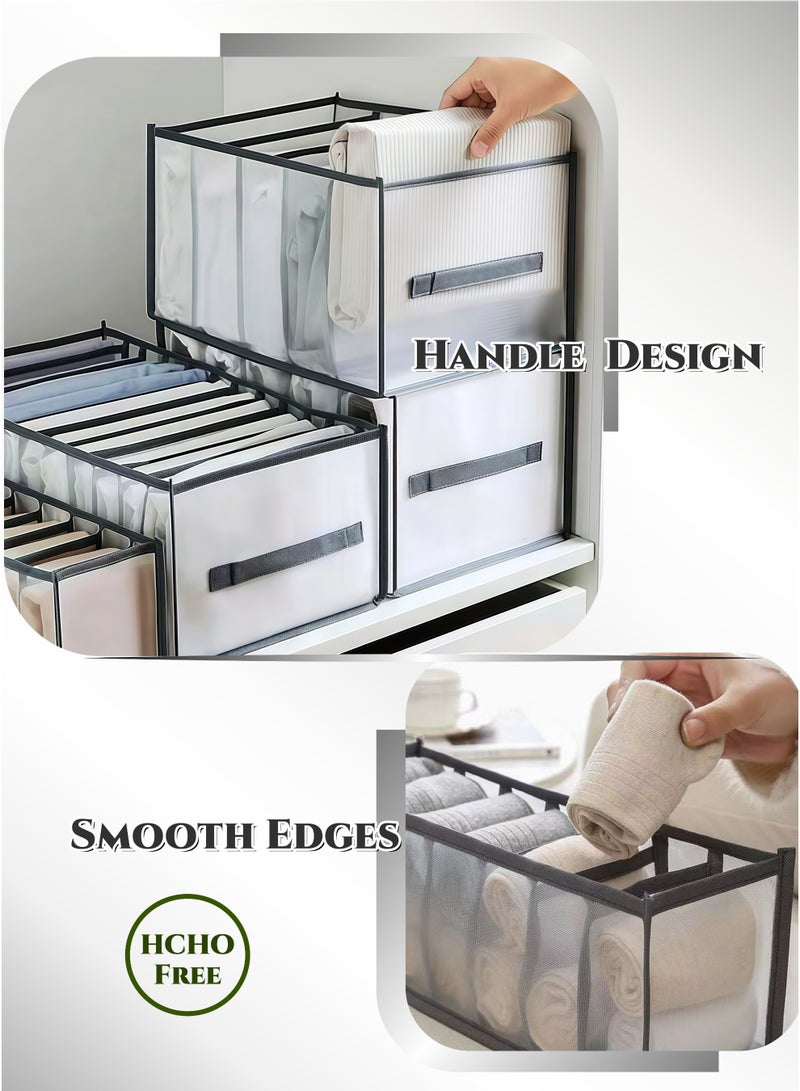 5 Pieces Grey Foldable Mesh Storage Organizer ,Underwear and Bras Drawer Organizers,Clothing Storage  Box  ,No-Smell ,Breathable, Underwear Sock Drawer Dividers, for Underwear, Bras, Shirts, Jeans & Towels , Home & Travel Organization for Closet, Wardrobe & Ramadan Decluttering - Image 5